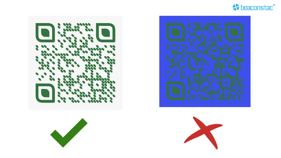 Dos Códigos QR con contraste normal y contraste no apropiado