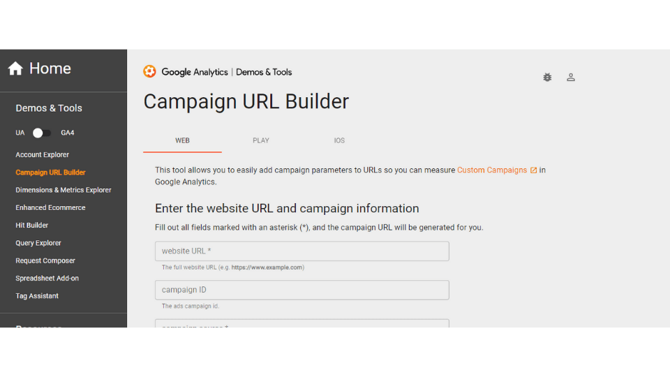 Campaign URL Builder interface