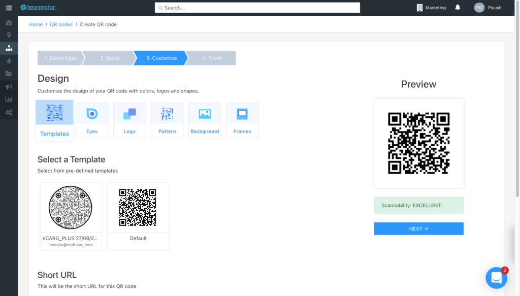 Personalize your editable QR Code