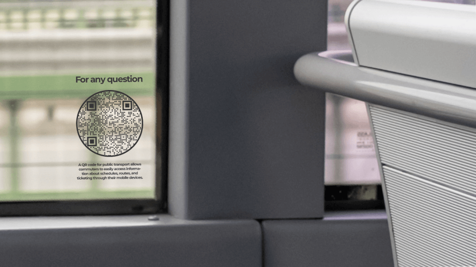 Transparent QR Code in public transportation to share additional information