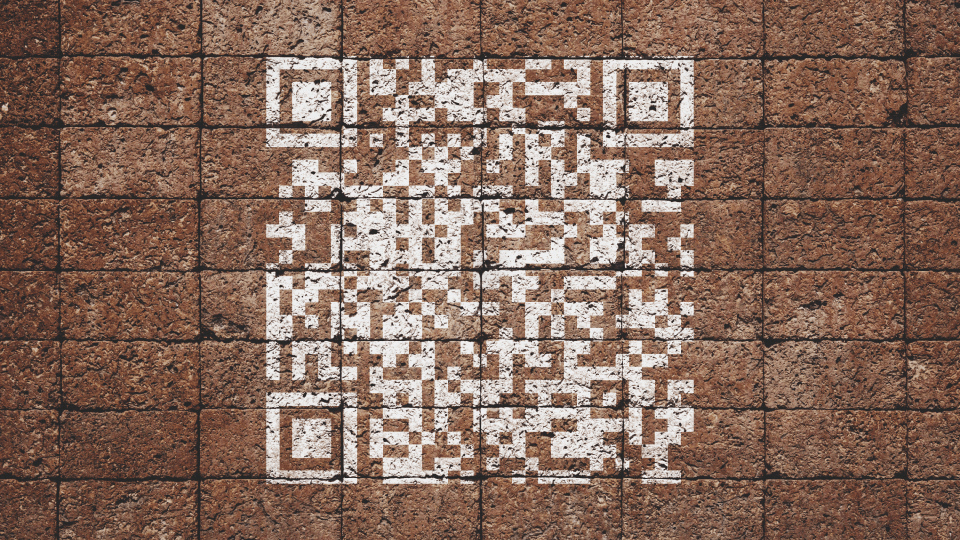Transparent QR Code on a wall surface