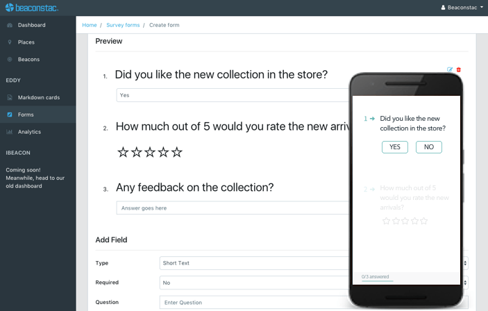 Create your own survey Forms on Beaconstac
