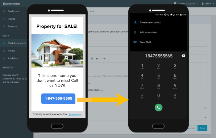 Beacon technology aids in tap to call feature in real estate
