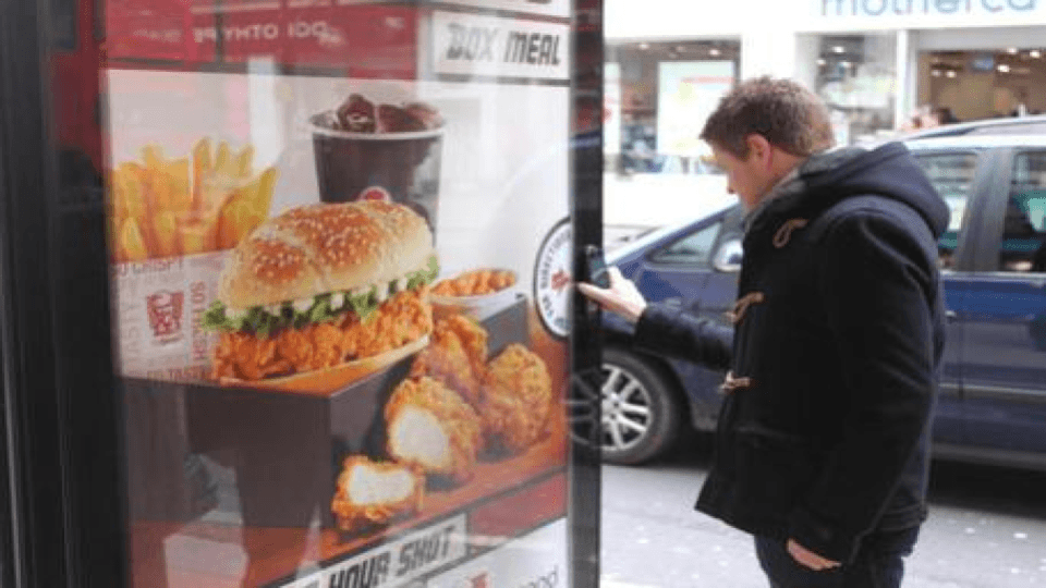 NFC posters that helped customers find the closest KFC outlet