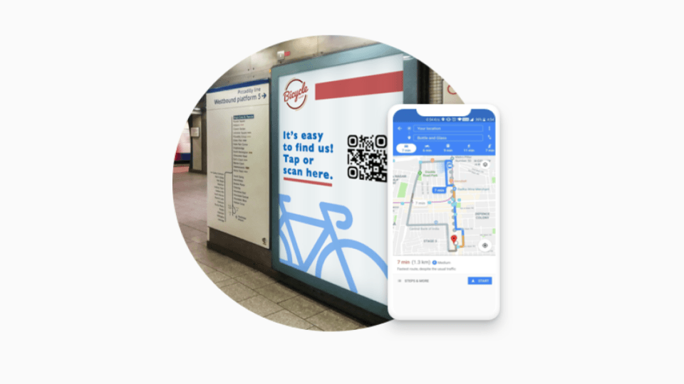 QR Scan to view the store location on maps