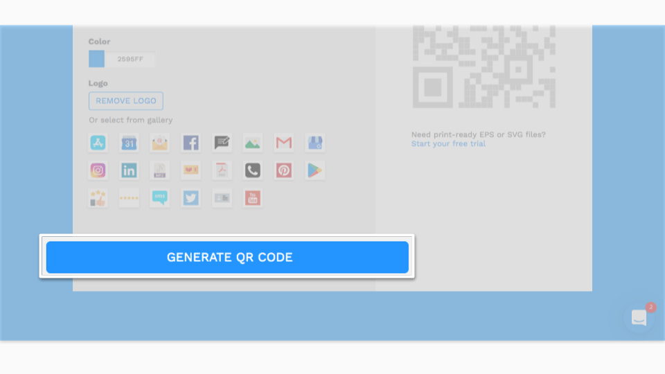Click on ‘Generate QR Code’ to test it