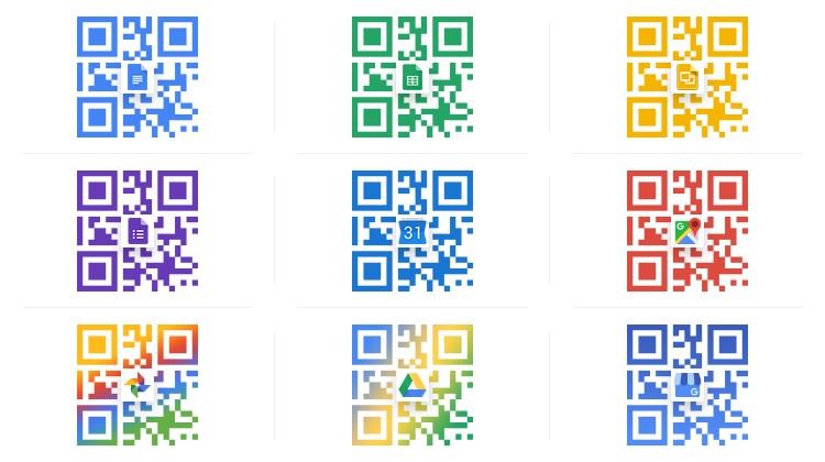 QR codes for Google services design inspirations