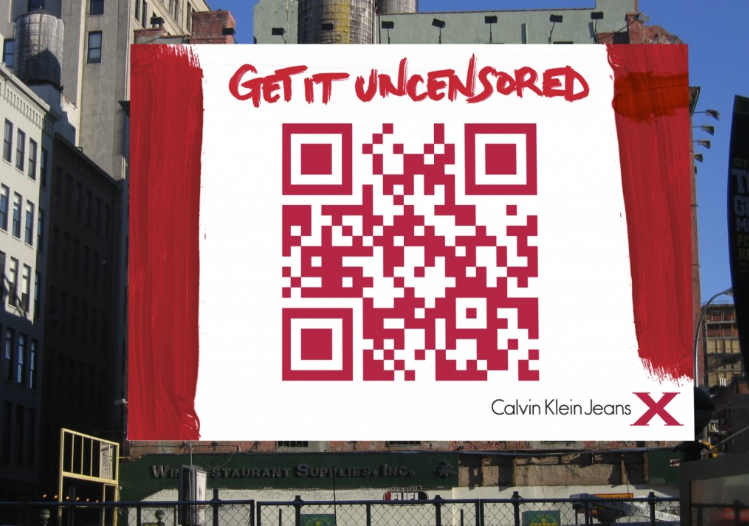 Calvin Klein Jeans QR Code on billboards