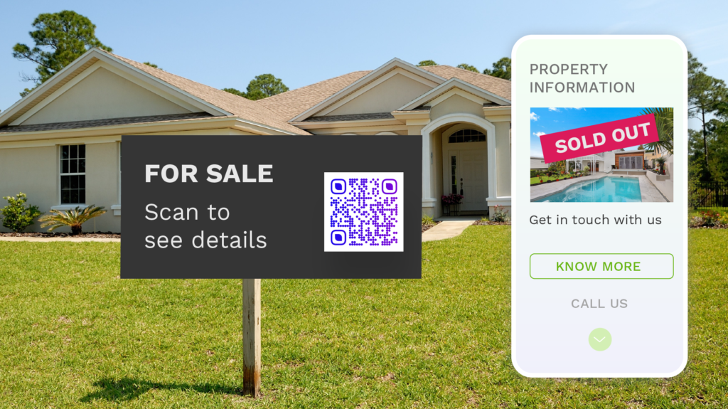 QR code in front of a real estate property