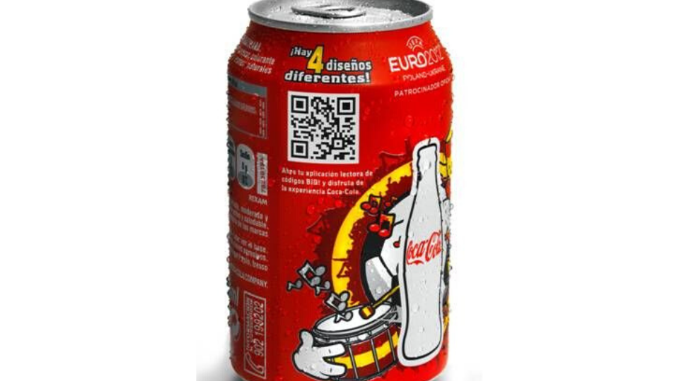 Coca-Cola social media QR Codes connects customers to their social media channels