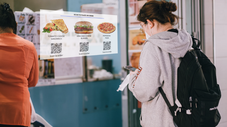 A virtual menu in a restaurant using QR Codes