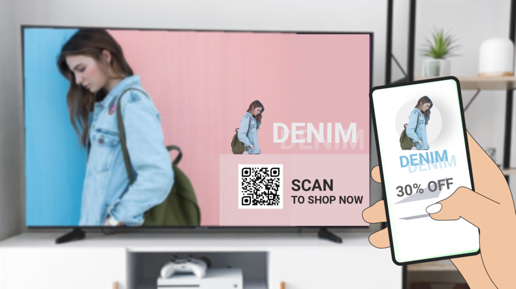 Shoppable QR Code for a clothing brand on television