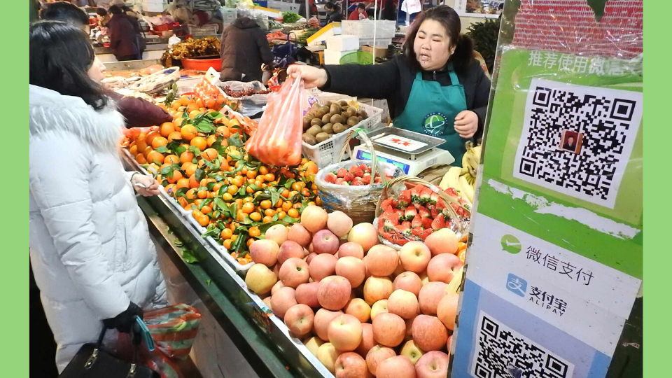 QR code payments used by small scale businesses in China