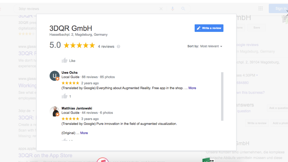 Reviews for 3DQR App