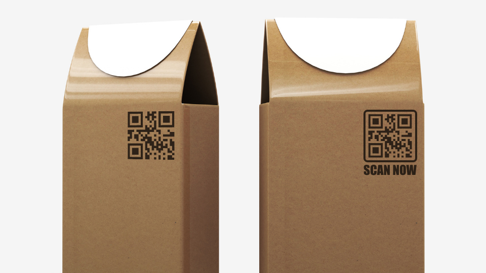 Add frame with call-to-action to QR Codes on food packaging