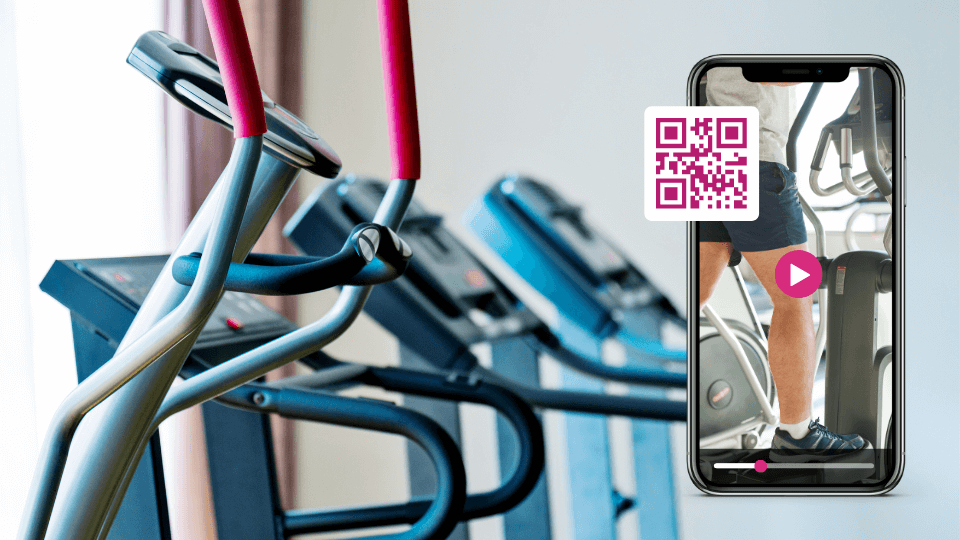 Share workout videos with QR Codes on fitness products