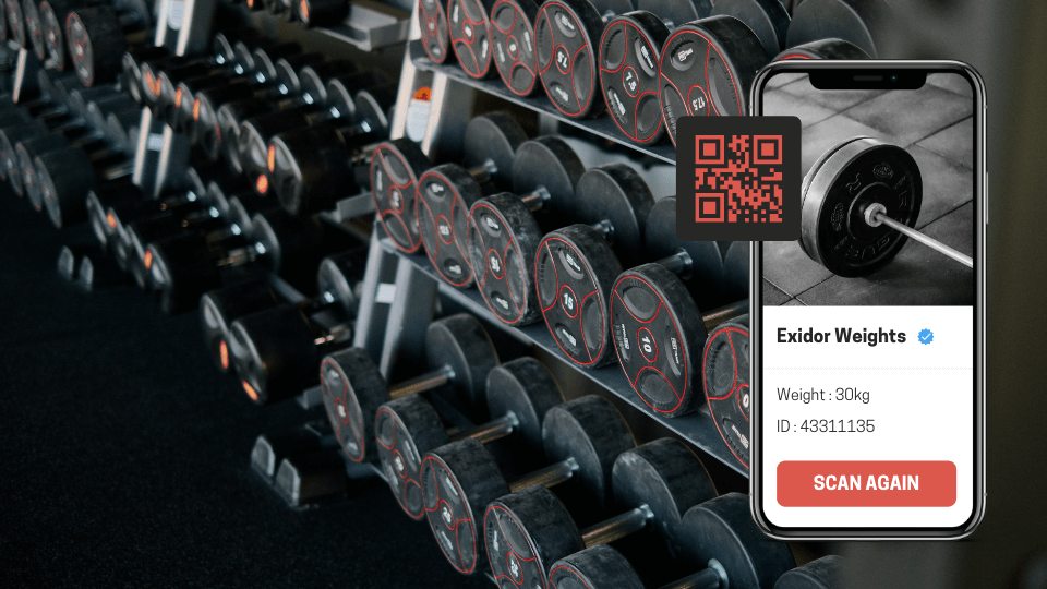 QR Codes on fitness products for authenticity