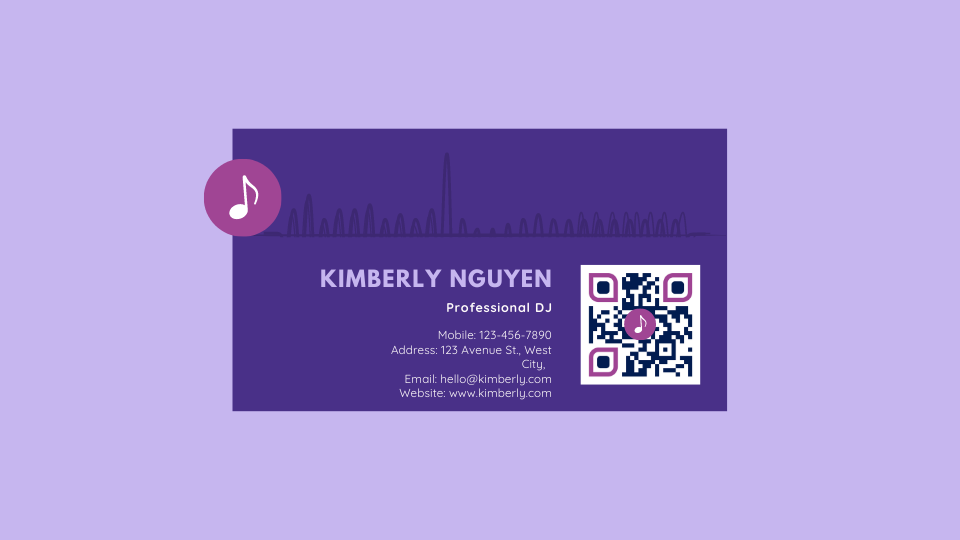 Customizable QR Codes on business cards