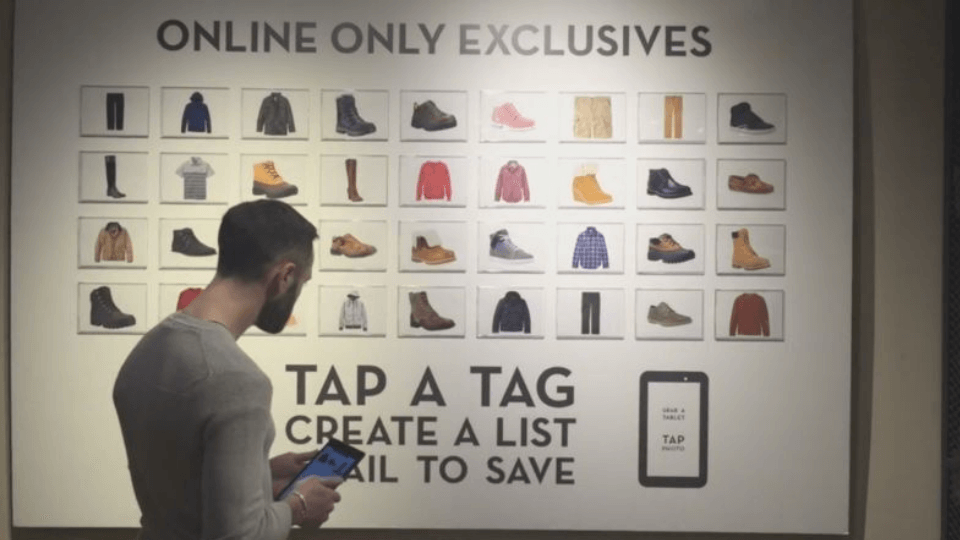 Timberland uses NFC to let shoppers view in-store product information and recommendations