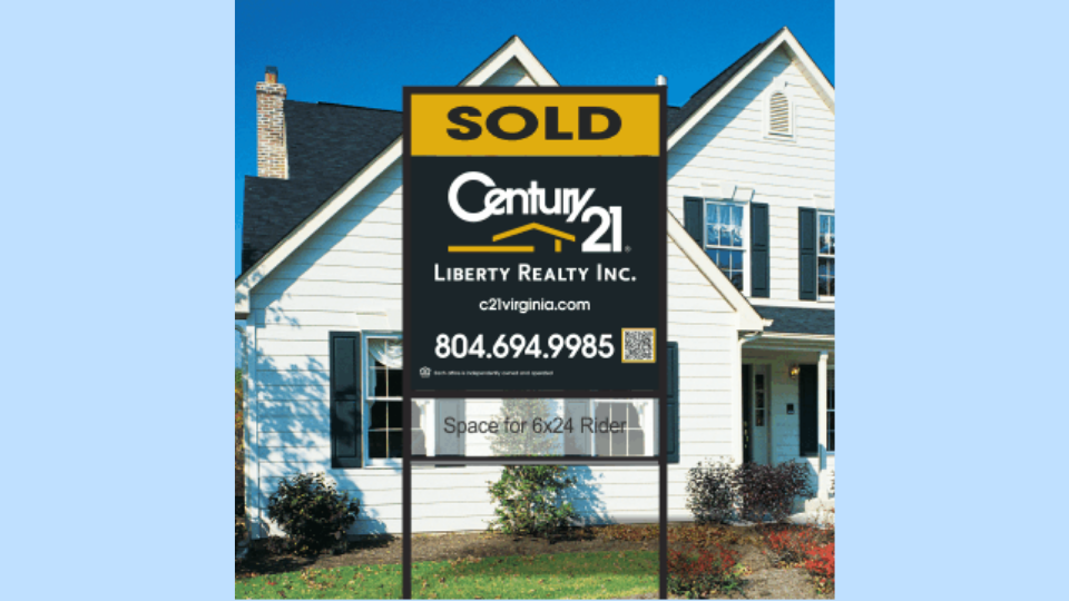 QR Codes on real estate signs of Century 21 real estate agency