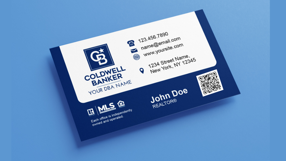 QR Codes on business cards of real estate agents at Coldwell Banker