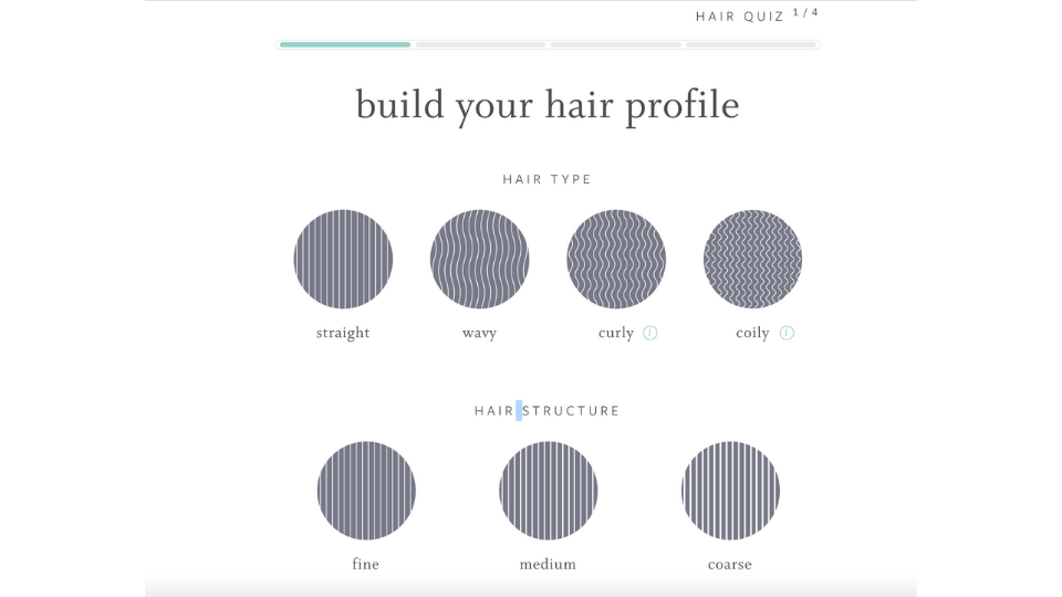 Function of Beauty's survey to understand customers' hair