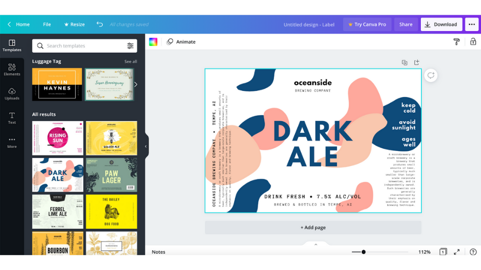 Canva as a product packaging design software