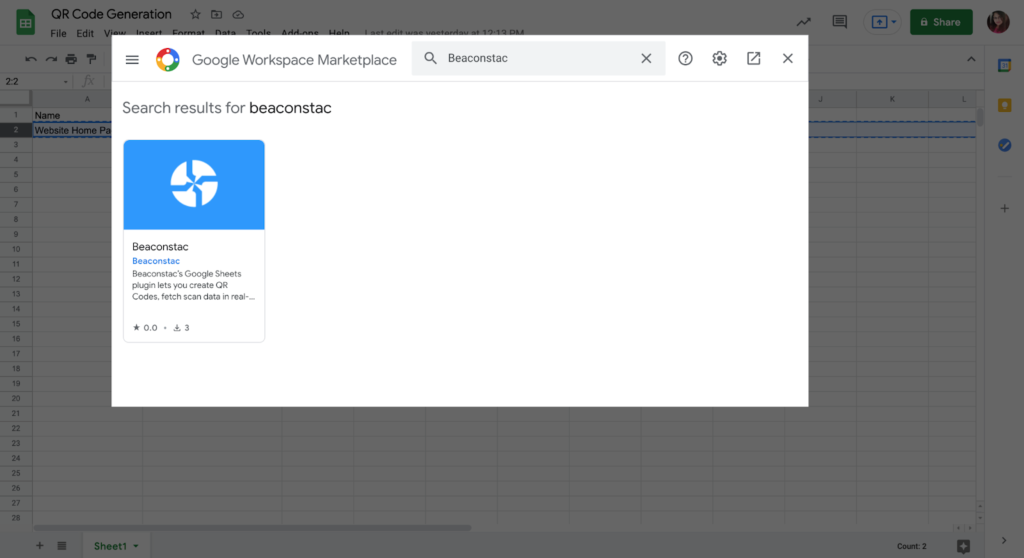 Find Beaconstac in the Google Workspace Marketplace