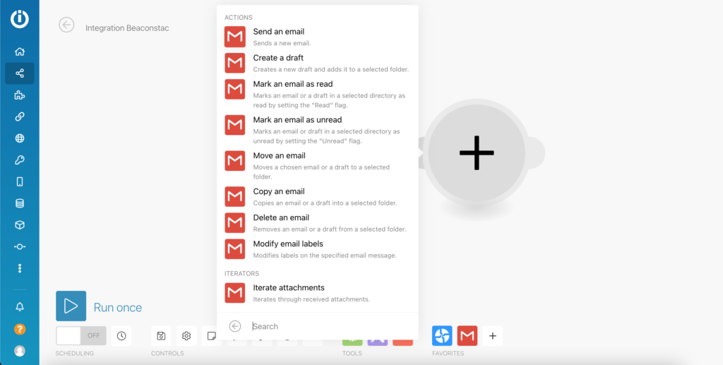 Gmail actions in Integromat
