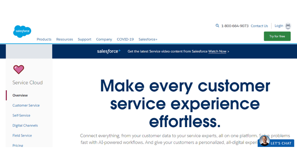 Salesforce Service Cloud is a customer service and support tool