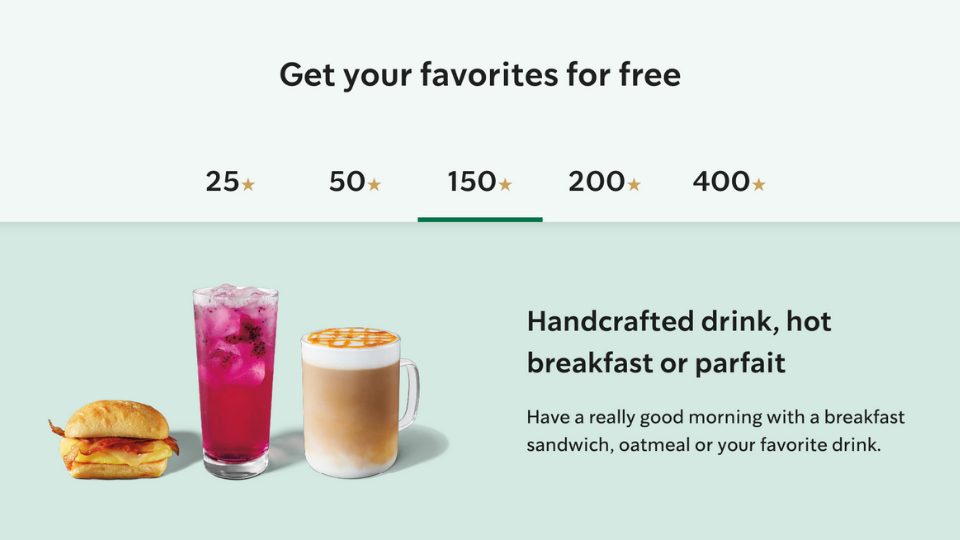 Customers can collect stars with Starbucks’ loyalty program to get their favorite beverages