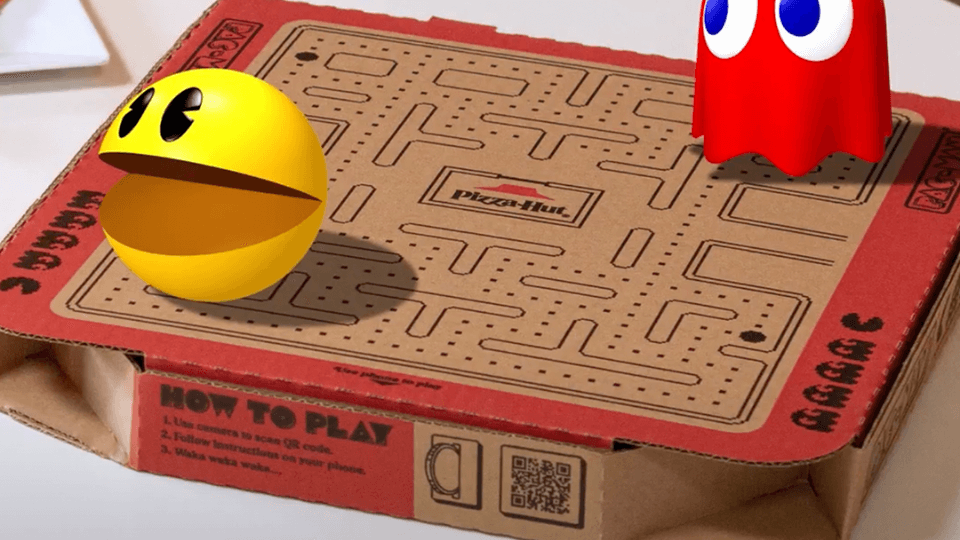 Pizza Hut’s AR Pac-Man experience using a QR Code