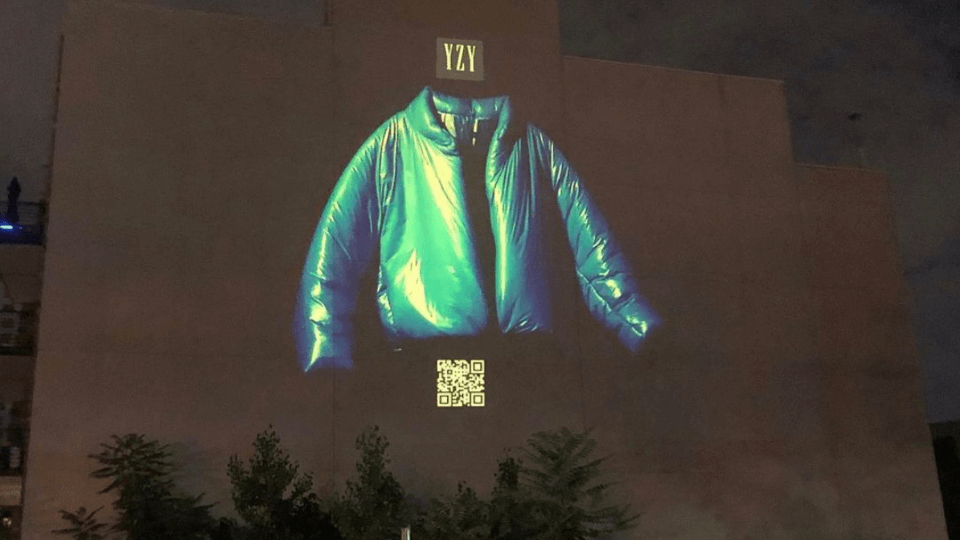 Kanye West’s Yeezy Gap jacket promotion using a QR Code
