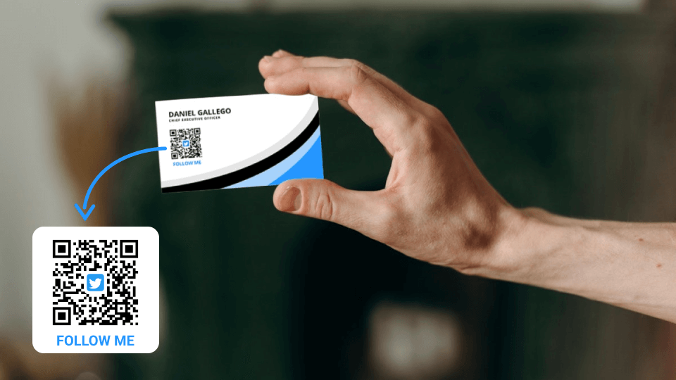 Twitter QR Code on business cards to improve online presence 