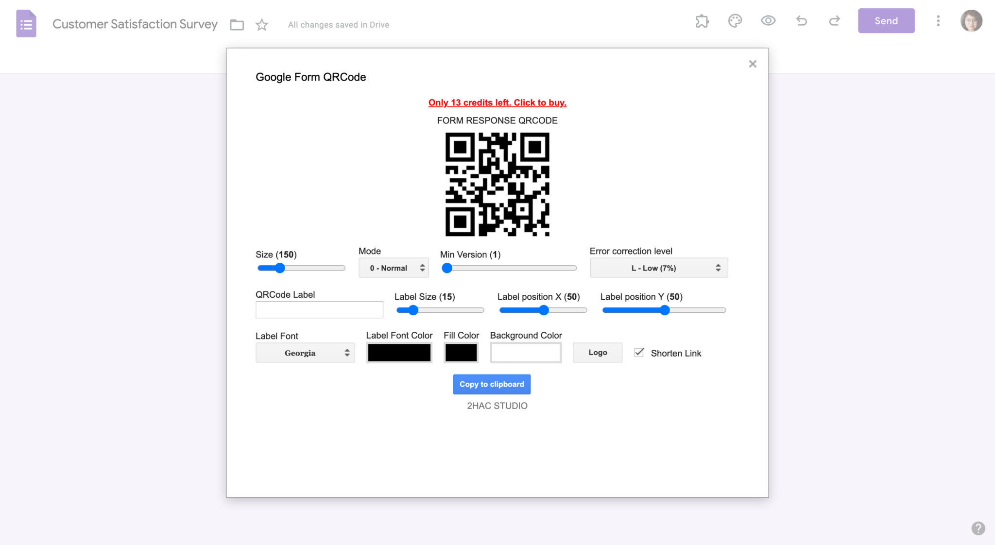 Customize the QR Code 