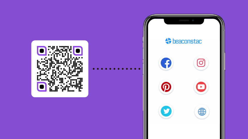 The landing page after scanning the social media QR Code