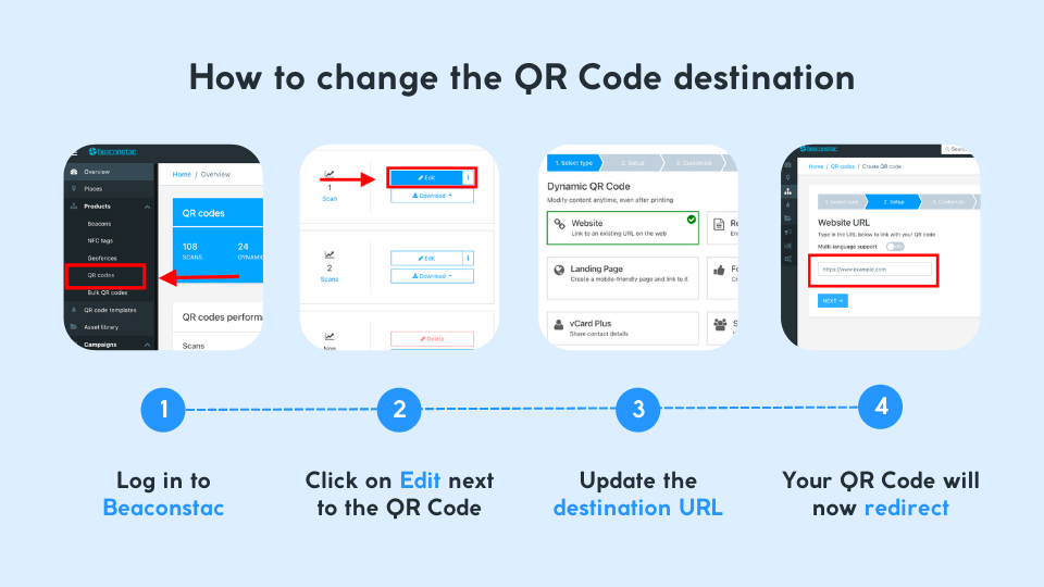 How to change the QR Code destination in 4 steps