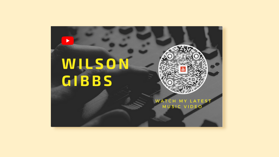 YouTube business card template for musicians