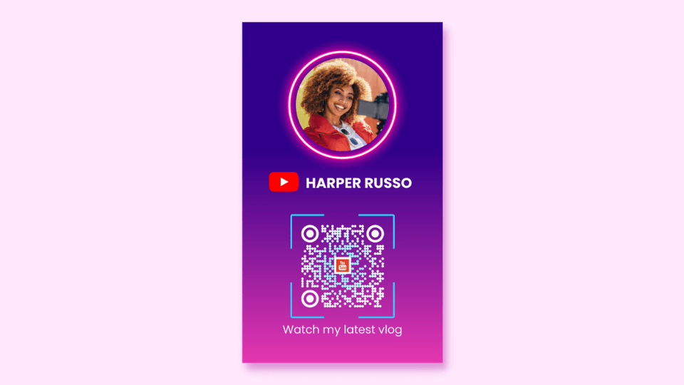 YouTube business card template for vloggers