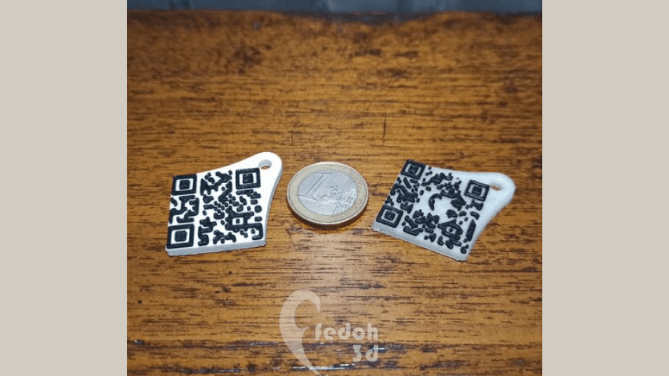 3-D printed keychain QR Code template
