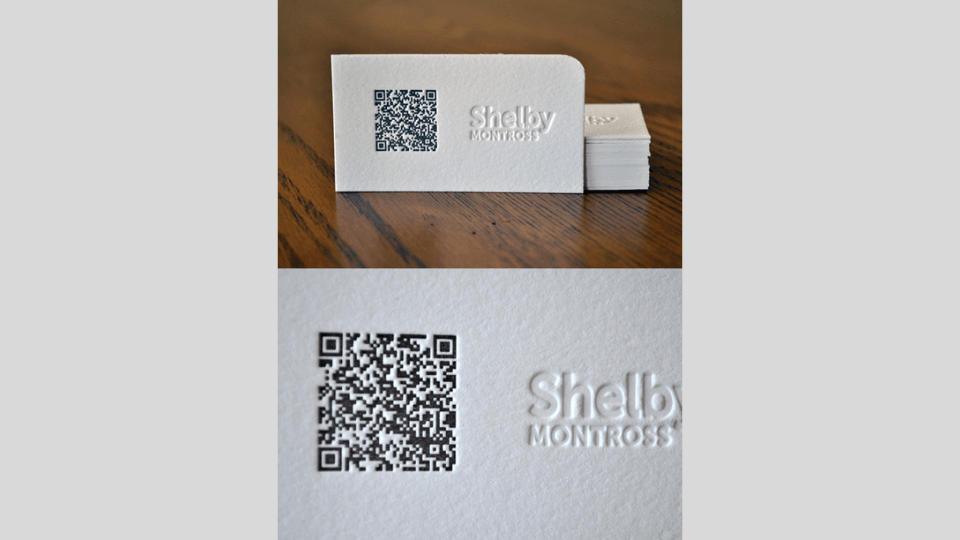 Letterpress business card design
