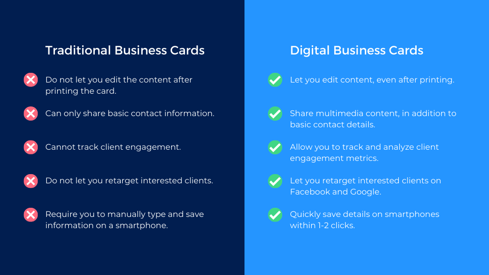 Traditional vs. Digital business cards