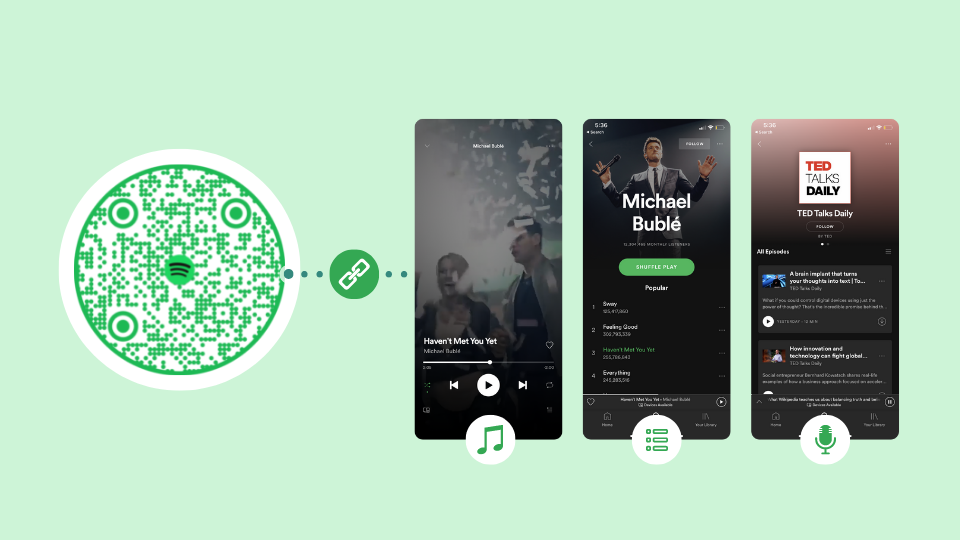 Generating a QR Code for Spotify for easy audio content sharing