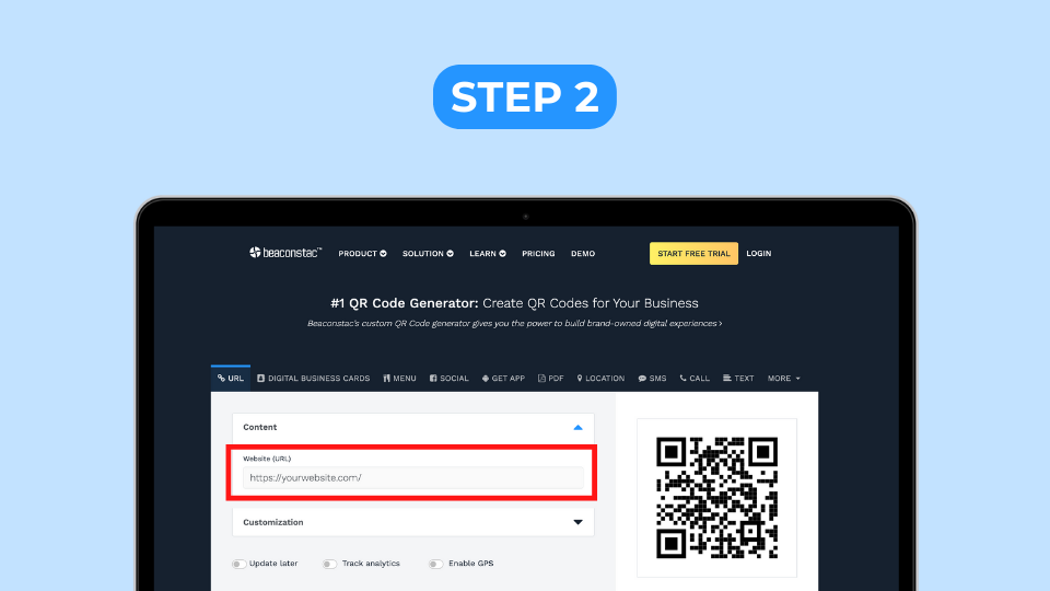 Step 2: Set up your QR Code campaign