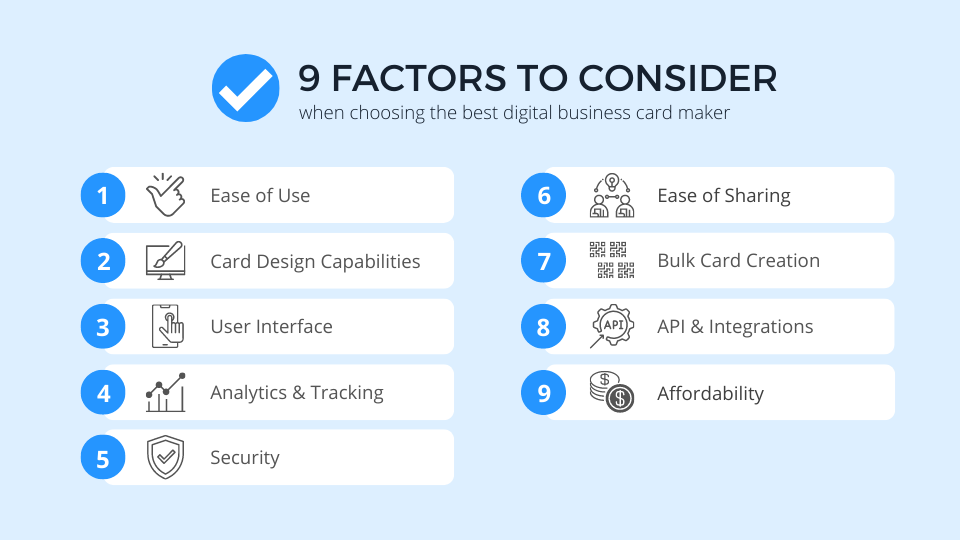 9 Factors to consider when choosing the best digital business card maker