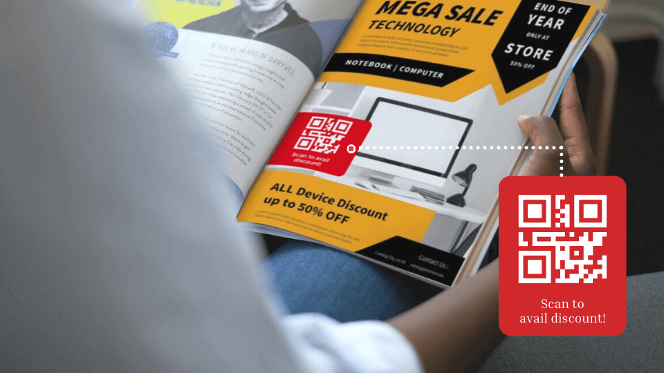 Share coupon codes via QR Codes in books