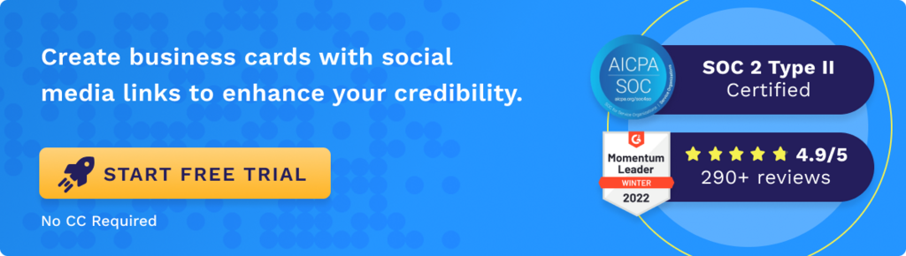 Create business cards with social media links to enhance your credibility
