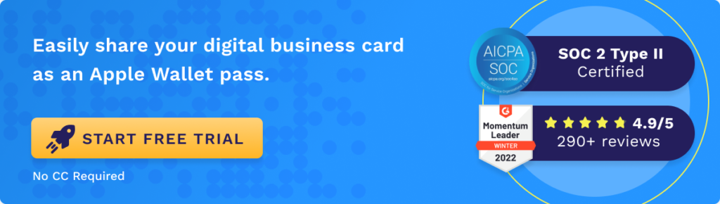 Easily share your digital business card as an Apple Wallet pass