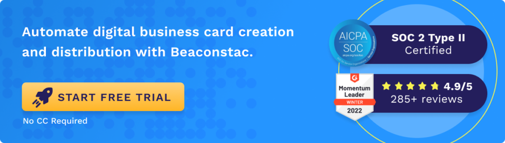 Automate digital business card creation and distribution with Beaconstac