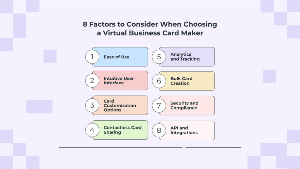 8 factors to consider when choosing the best virtual business card maker